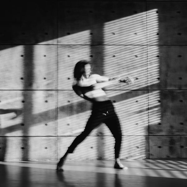 Abstract silhouette of a man feeling balanced and energetic.